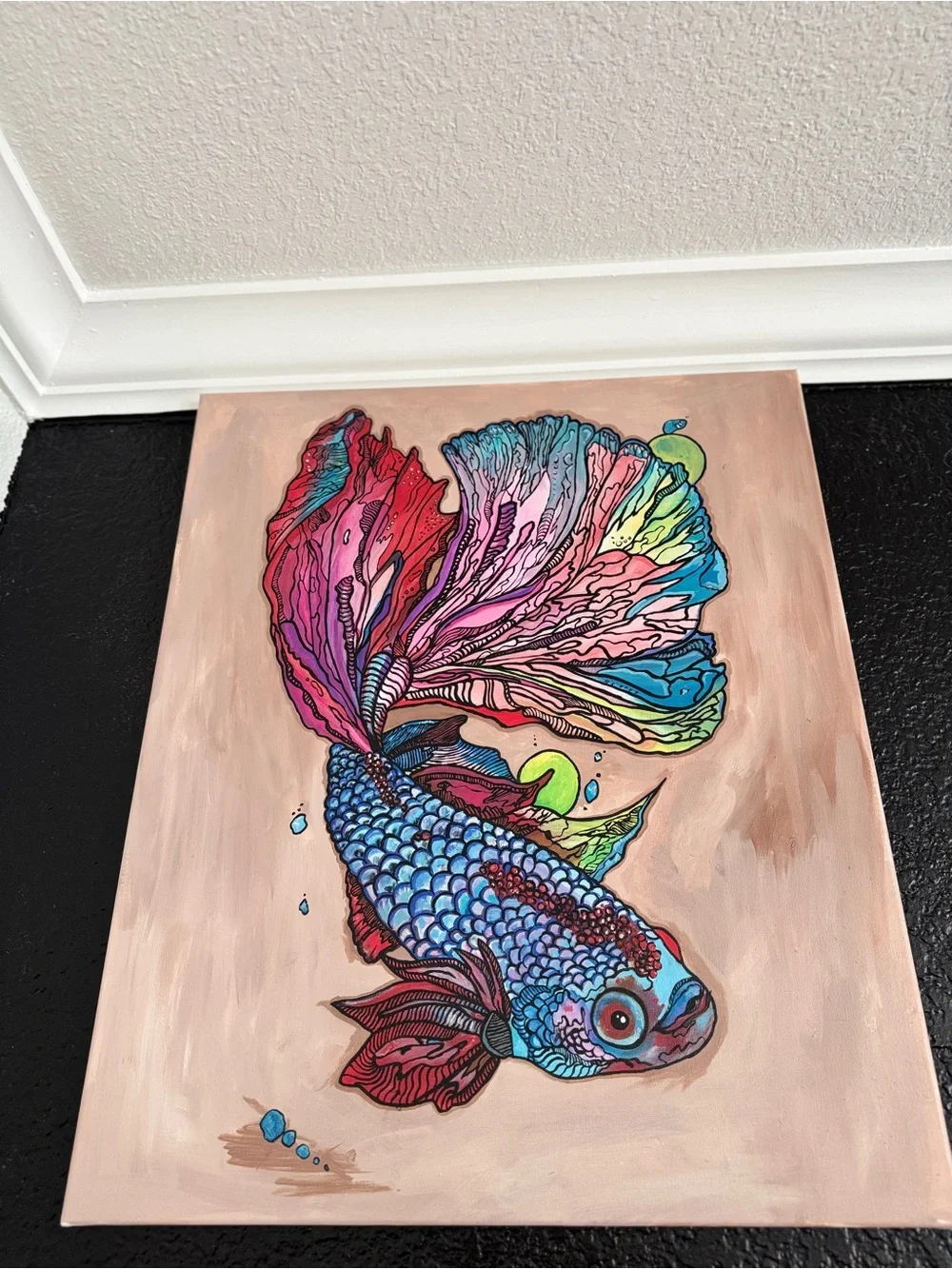 Colorful Betta Fish Wall Art Print - Multicolor